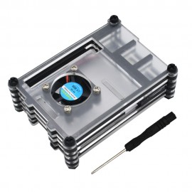 Acrylic Case with Cooling Fan for 4 Model B