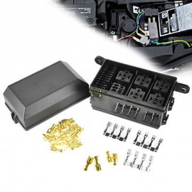 F2758 Car Modification 6 Way Car Relays Box with Terminal Block