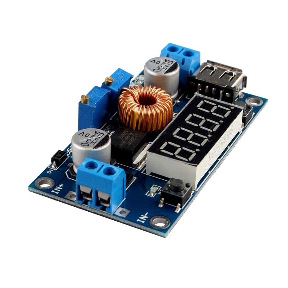 LDTR-WG0181 4-Digit 5A LED Drive Lithium Battery Charger with Voltmeter Ammeter DC to DC Module (Blue)