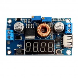 LDTR-WG0181 4-Digit 5A LED Drive Lithium Battery Charger with Voltmeter Ammeter DC to DC Module (Blue)