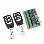 LDTR-WG0230 12V 4CH Channel 433Mhz Wireless Remote Control Switch with 2 Transmitter (Black)