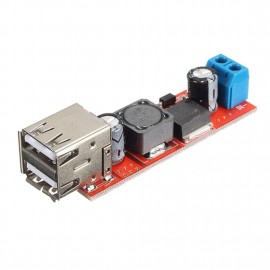 LDTR-WG0257 Dual USB 9V / 12V / 24V / 36V to 5V Converter DC-DC 3A Step Down Power Module (Red)