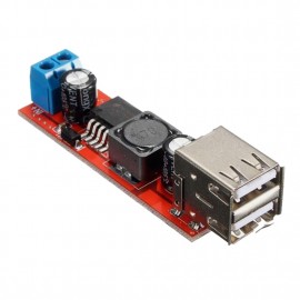 LDTR-WG0257 Dual USB 9V / 12V / 24V / 36V to 5V Converter DC-DC 3A Step Down Power Module (Red)