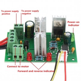 LDTR-WG0266 DC 6-30V 200W 16KHz PWM Motor Speed Controller Regulator Reversible Control Forward / Reverse Switch (Green)