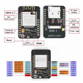 LDTR-WG0271 ESP32-CAM WiFi + Bluetooth Camera Module Development Board ESP32 with Camera Module OV2640 (Black)