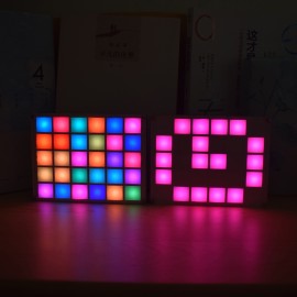  DIY Multi-function LED Cool Music Spectrum RGB Color Palette Clock Kit