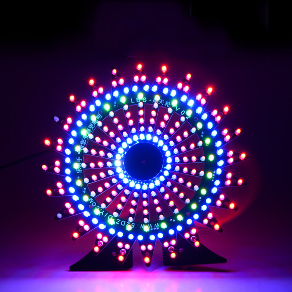  Ferris Wheel Model Music Spectrum DIY Kit Electronic 51 Single-chip Colorful LED Flash Kit