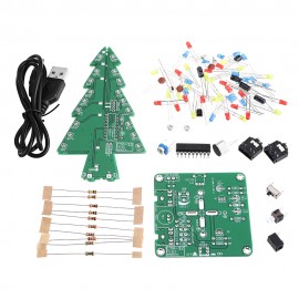  DIY Three Color Light Audio Voice Control Spectrum Christmas Tree Kit With Battery Box