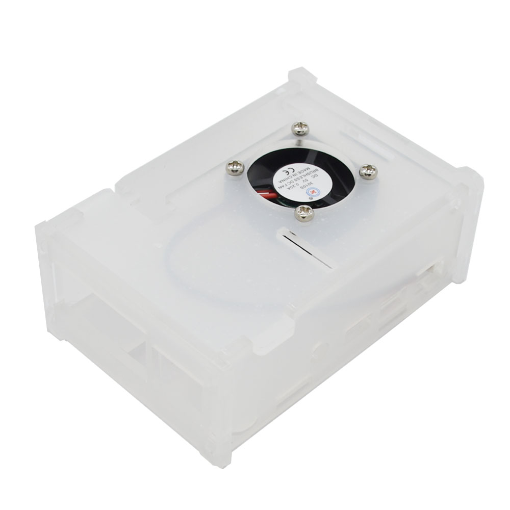 Clear Acrylic Case Enclosure Box with Cooling Fan Kit for 4 Model B