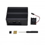 Black Aluminum Alloy Metal Protection Case Shell with Cooling Fan and Heat Sink For 3 B/B+